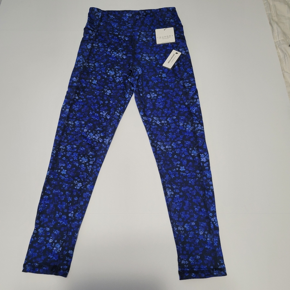 NWT  Laundry By Shelli Segal  Women's  M  Cropped  Leggings  Blue